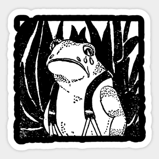 A Nostalgic Blend of Vintage Aesthetics and Sad Frog Vibes Sticker